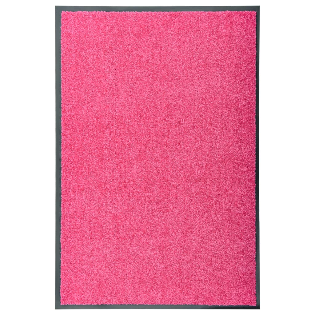 vidaXL Washable Doormat Pink 60x90 cm