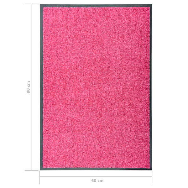 vidaXL Washable Doormat Pink 60x90 cm