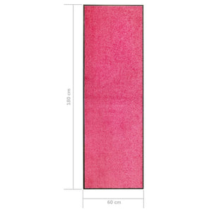vidaXL Washable Doormat Pink 60x180 cm