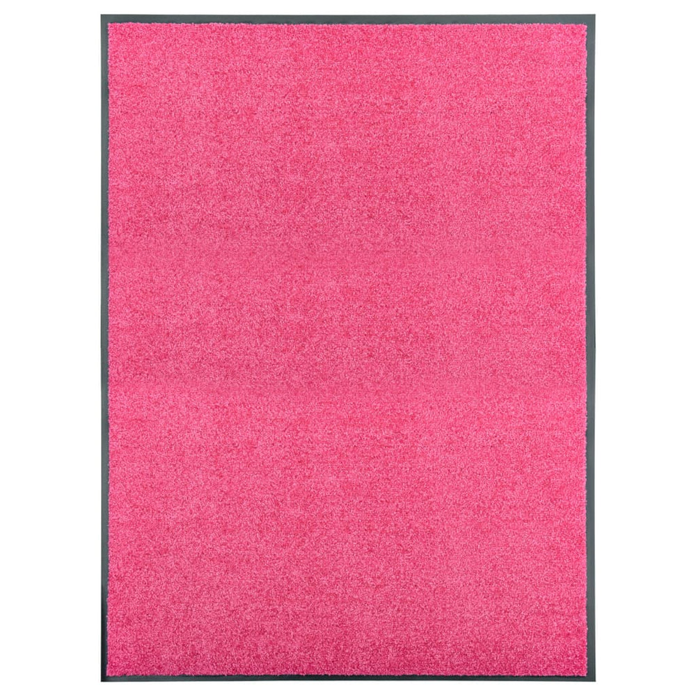 vidaXL Washable Doormat Pink 90x120 cm