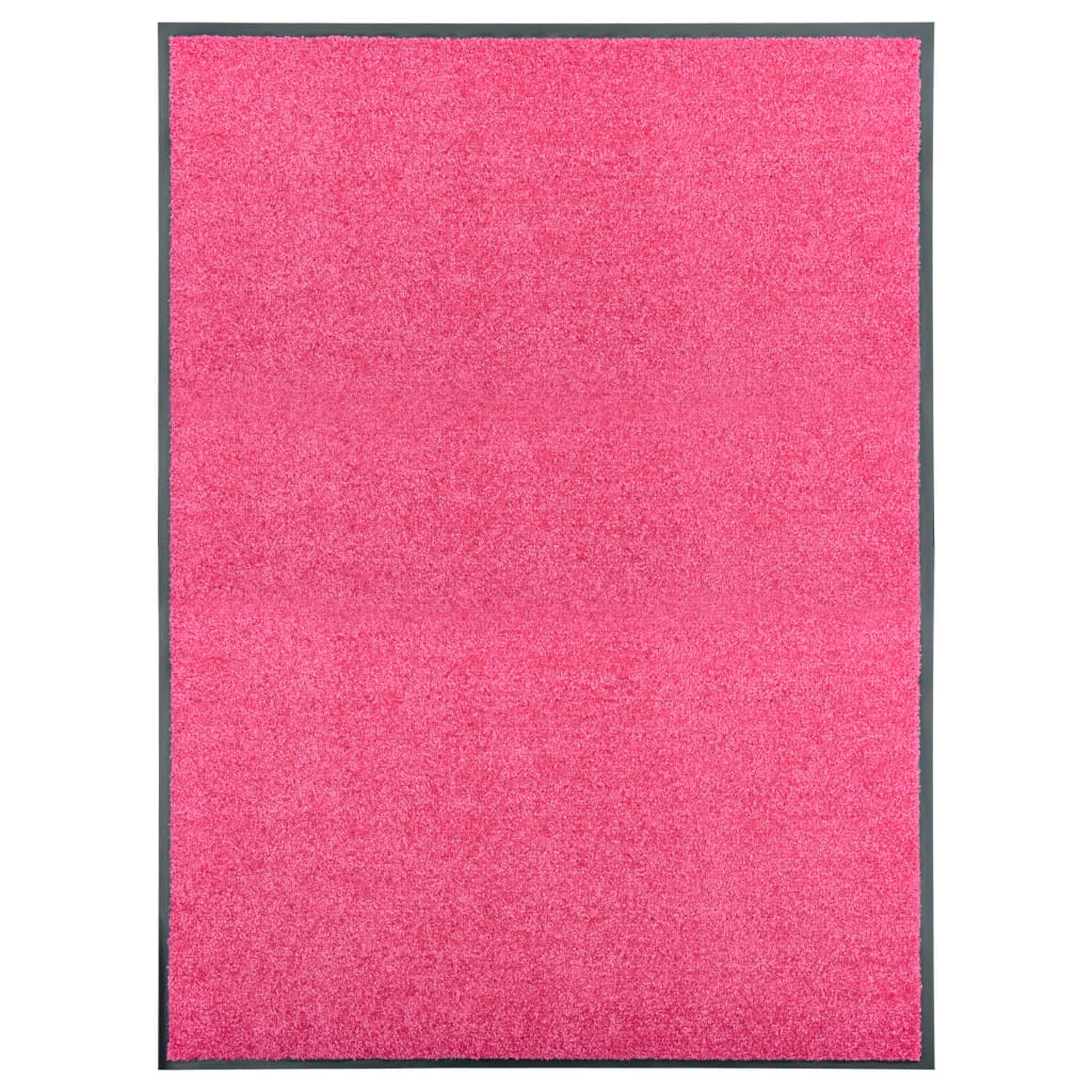 vidaXL Washable Doormat Pink 90x120 cm