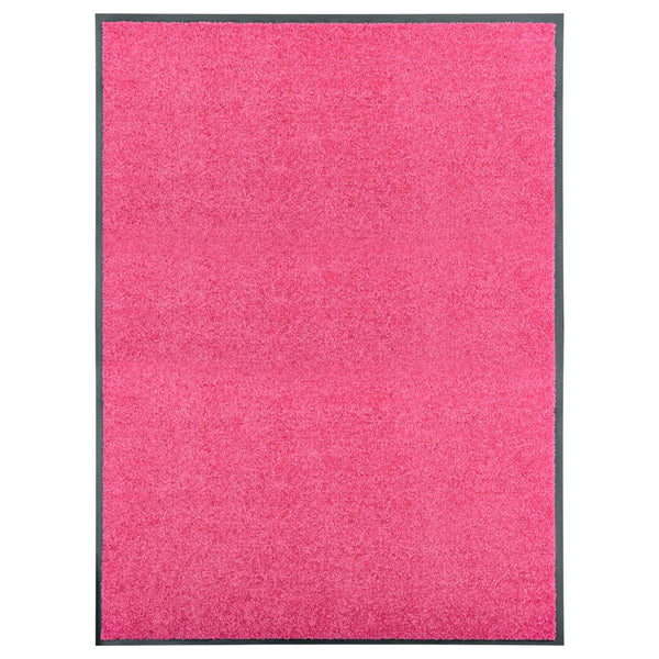 vidaXL Washable Doormat Pink 90x120 cm