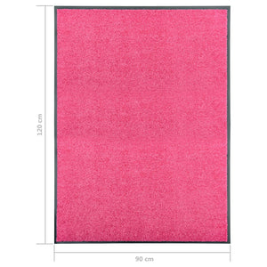 vidaXL Washable Doormat Pink 90x120 cm