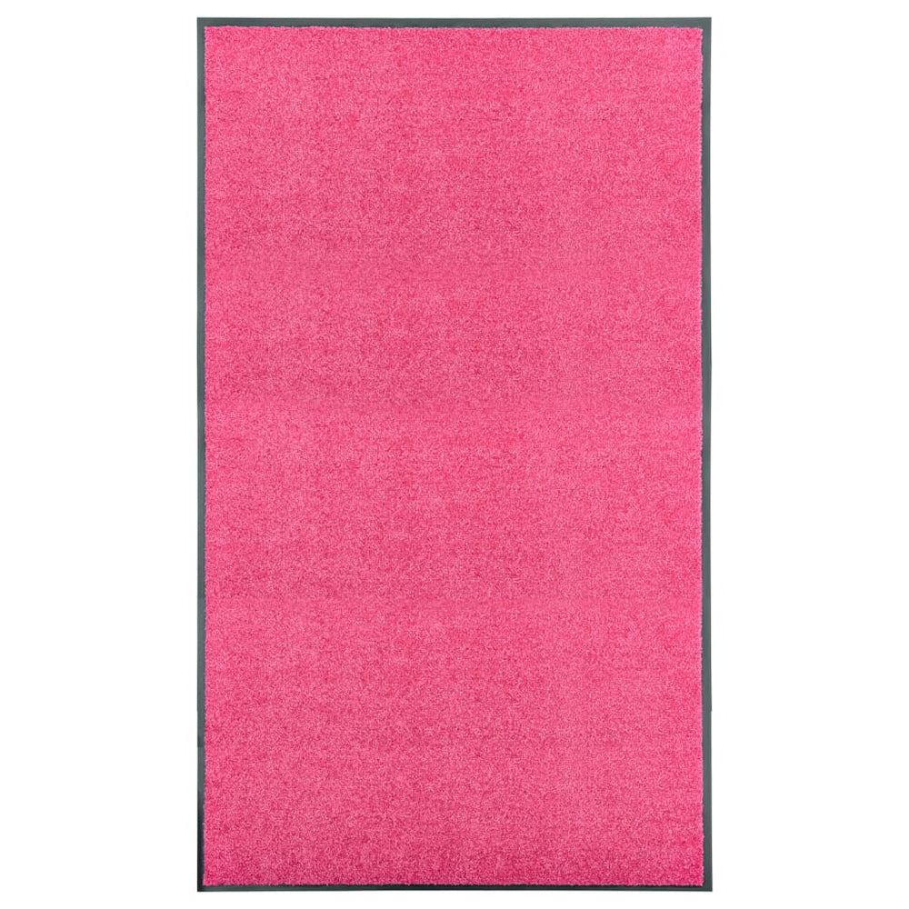 vidaXL Washable Doormat Pink 90x150 cm