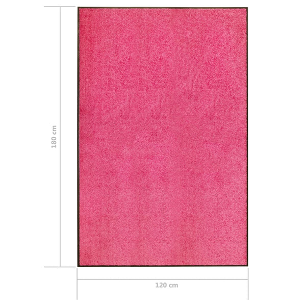 vidaXL Washable Doormat Pink 120x180 cm