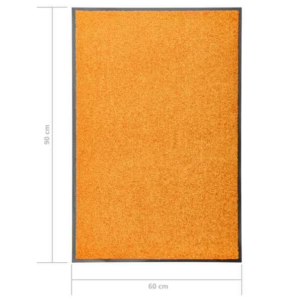 vidaXL Washable Doormat Orange 60x90 cm