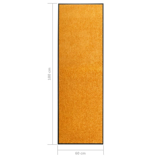 vidaXL Washable Doormat Orange 60x180 cm