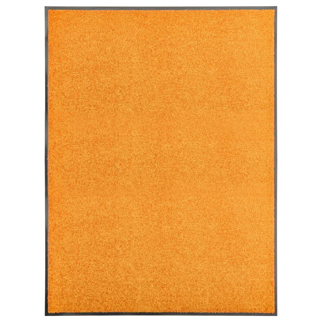 vidaXL Washable Doormat Orange 90x120 cm