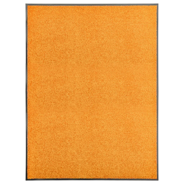 vidaXL Washable Doormat Orange 90x120 cm