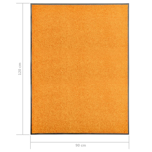vidaXL Washable Doormat Orange 90x120 cm