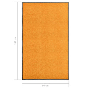 vidaXL Washable Doormat Orange 90x150 cm