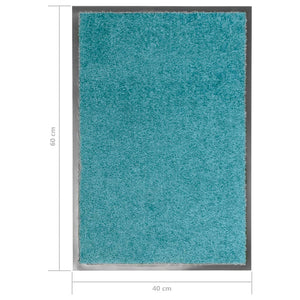 vidaXL Washable Doormat Cyan 40x60 cm