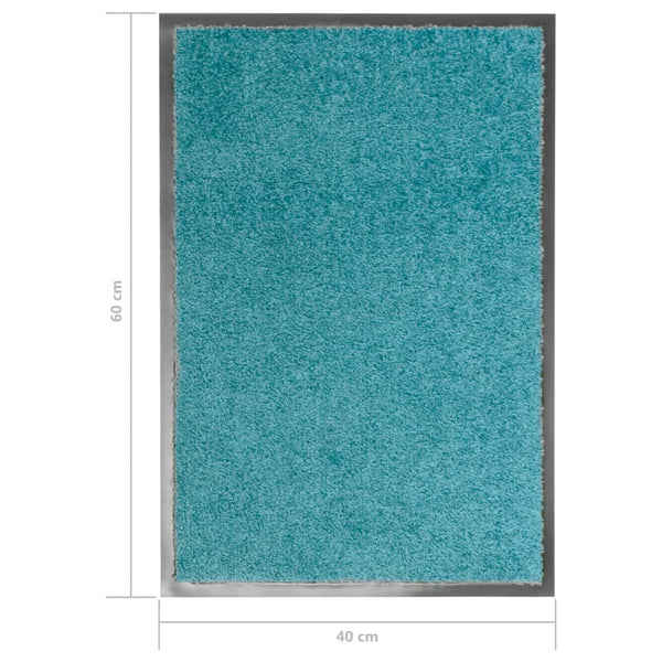 vidaXL Washable Doormat Cyan 40x60 cm