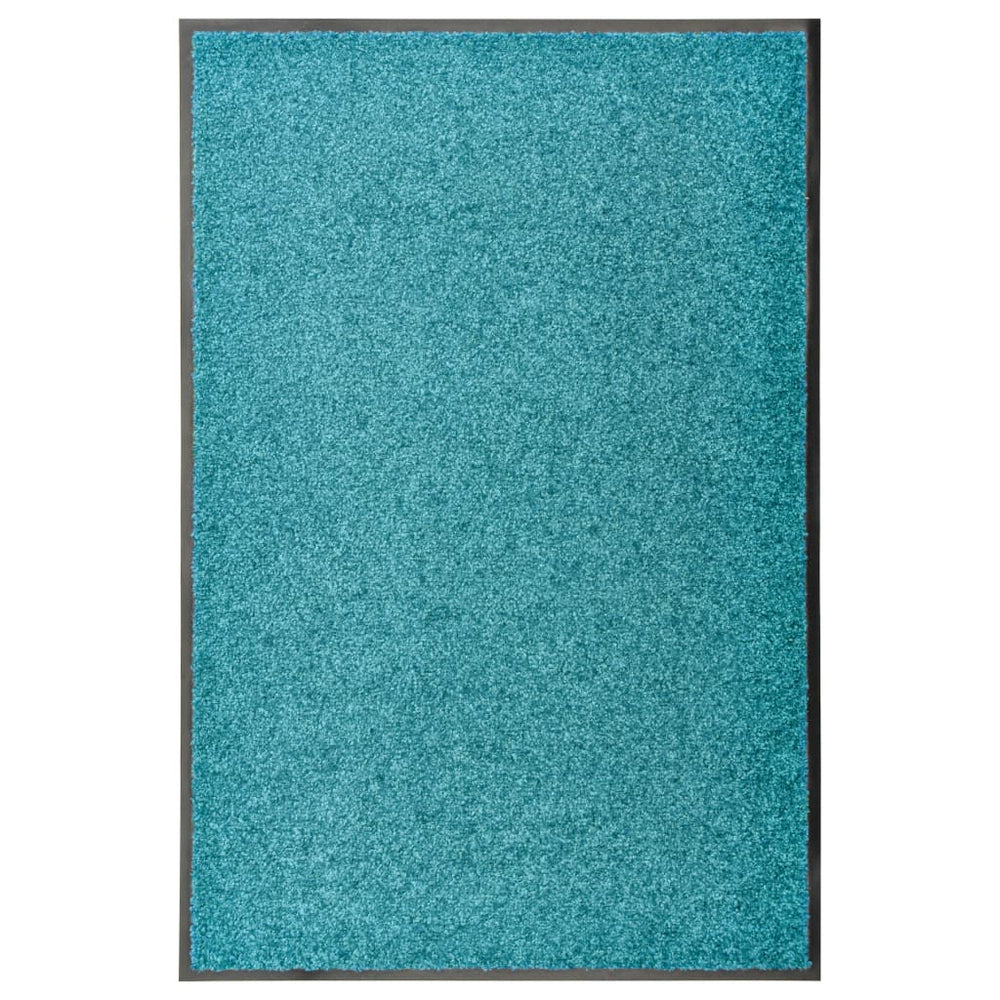 vidaXL Washable Doormat Cyan 60x90 cm