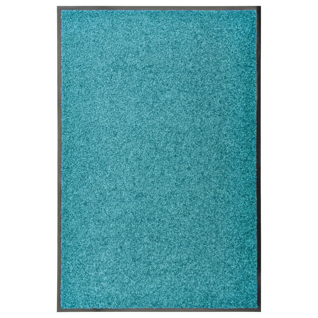 vidaXL Washable Doormat Cyan 60x90 cm