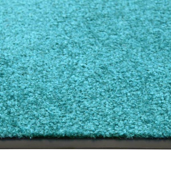 vidaXL Washable Doormat Cyan 60x90 cm