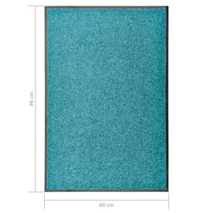 vidaXL Washable Doormat Cyan 60x90 cm