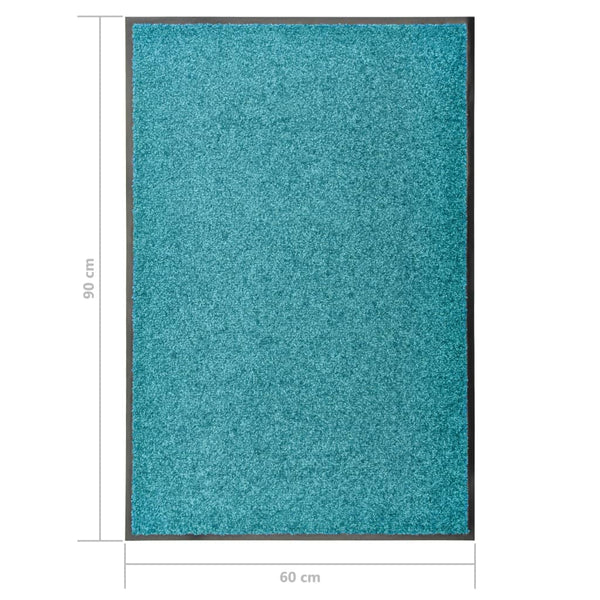 vidaXL Washable Doormat Cyan 60x90 cm