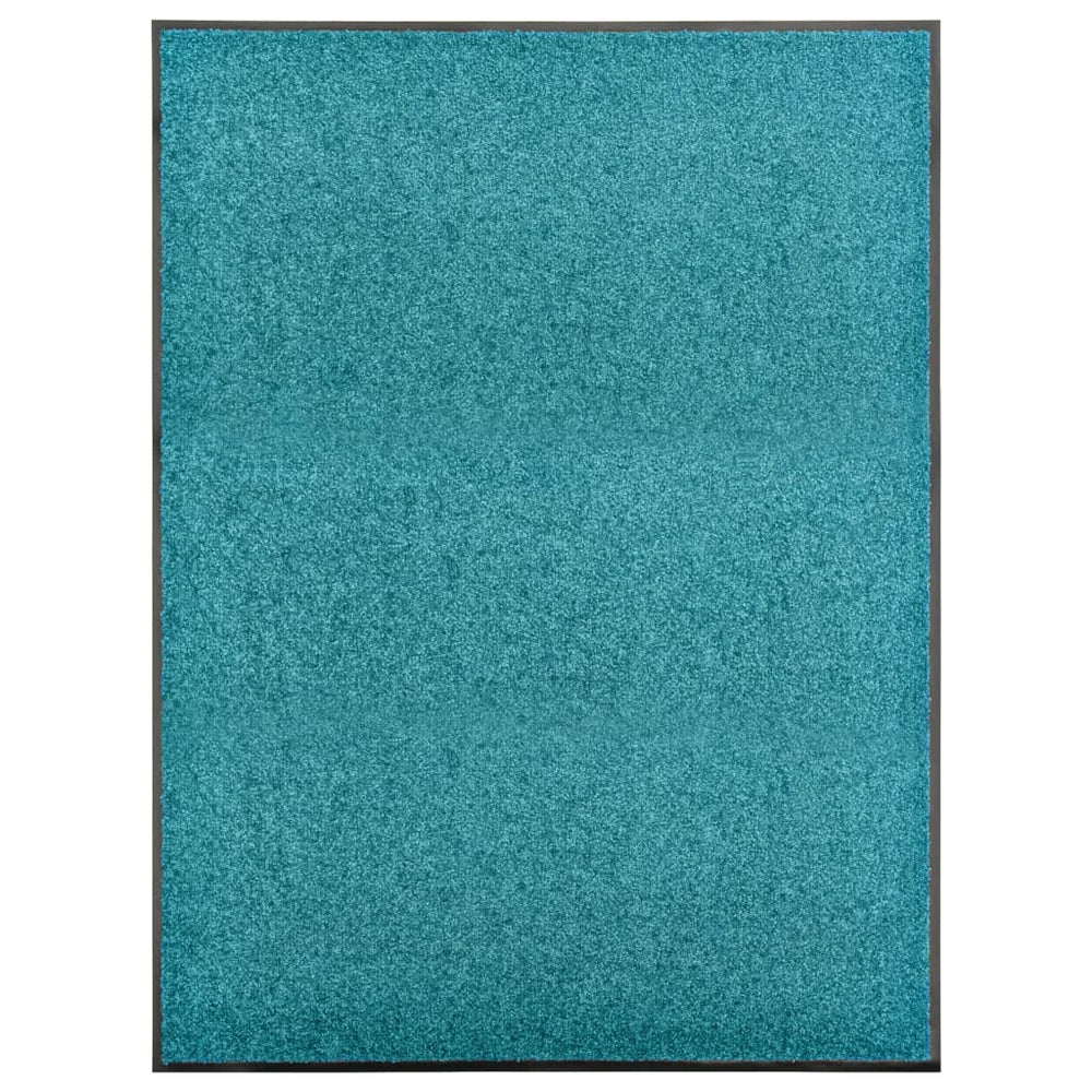 vidaXL Washable Doormat Cyan 90x120 cm