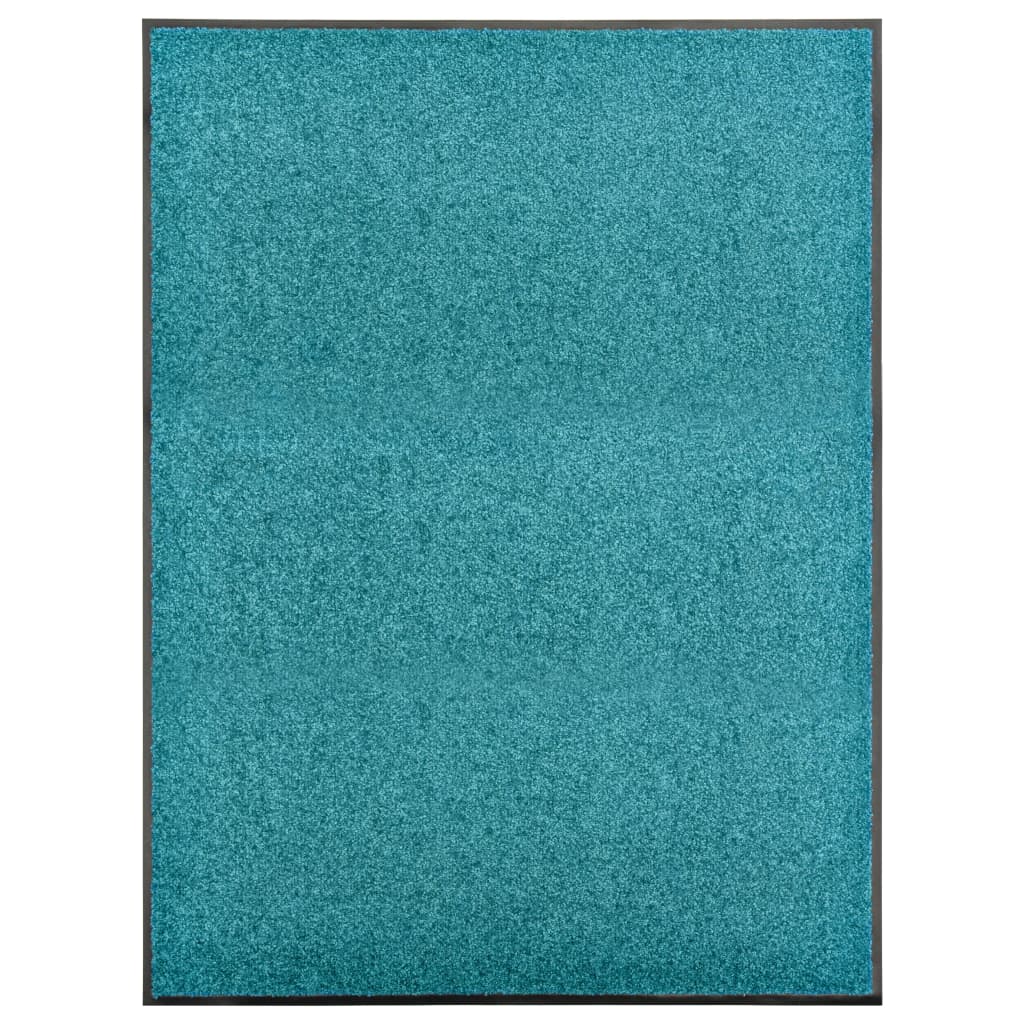 vidaXL Washable Doormat Cyan 90x120 cm
