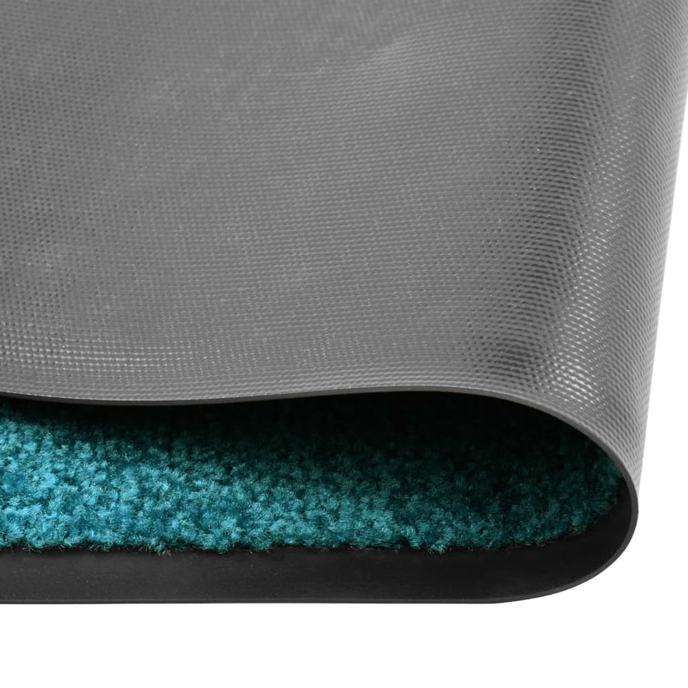 vidaXL Washable Doormat Cyan 90x120 cm
