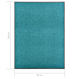 vidaXL Washable Doormat Cyan 90x120 cm