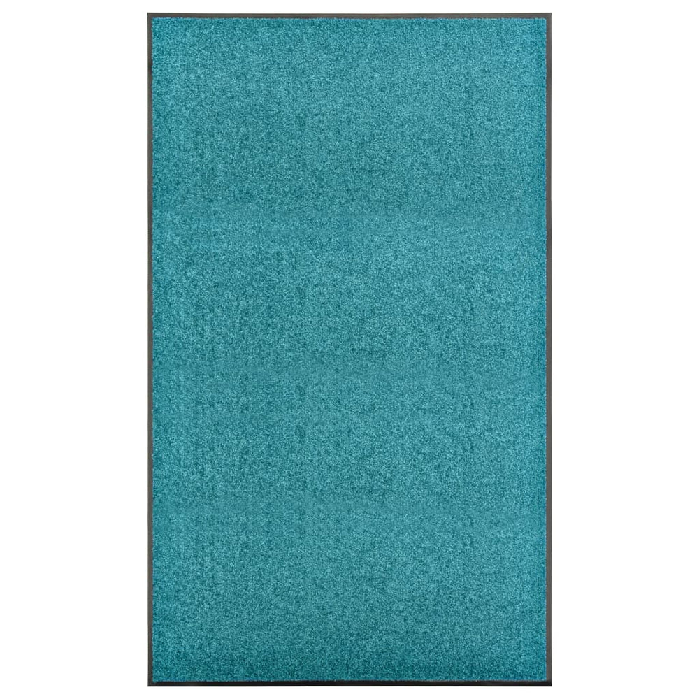 vidaXL Washable Doormat Cyan 90x150 cm