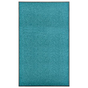 vidaXL Washable Doormat Cyan 90x150 cm
