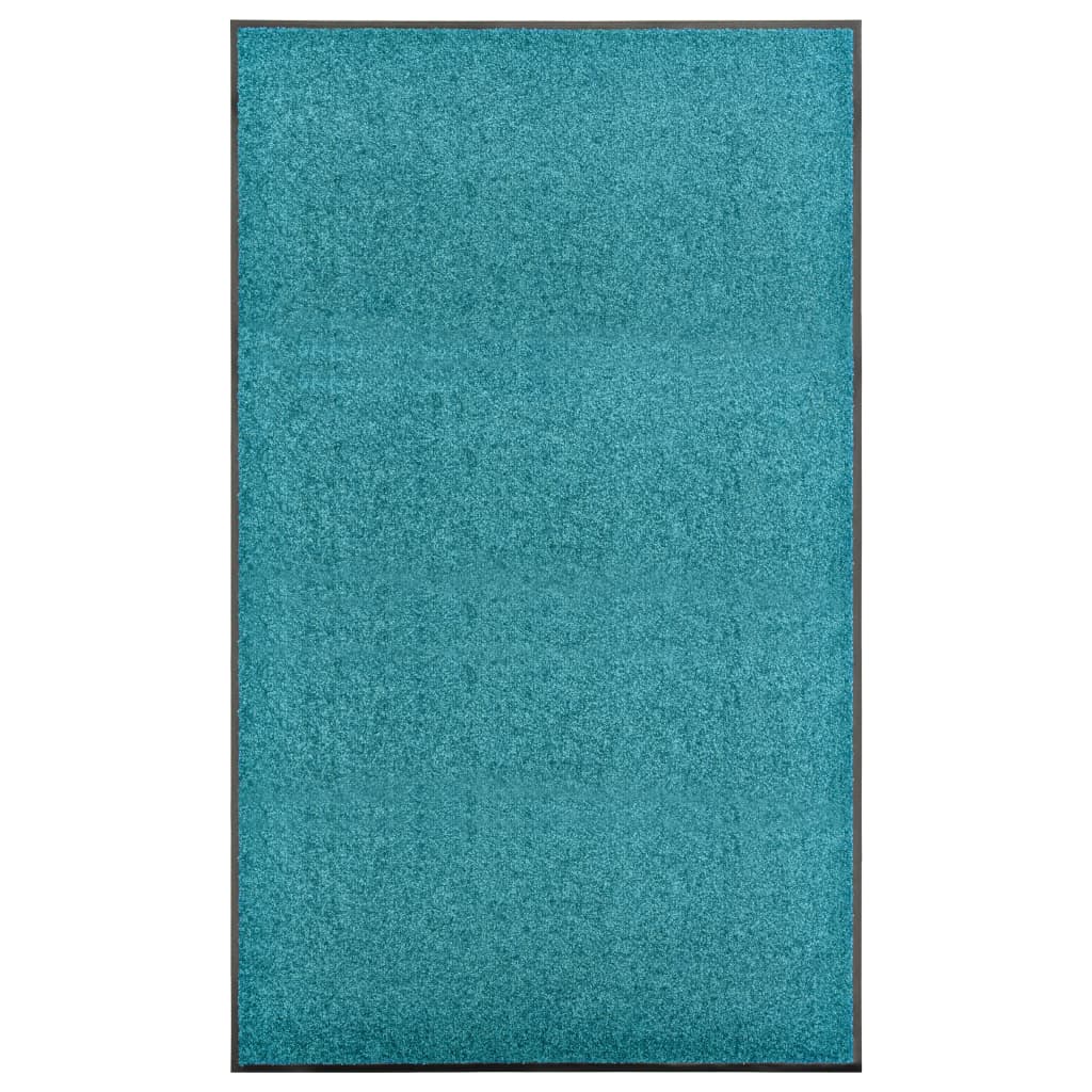 vidaXL Washable Doormat Cyan 90x150 cm