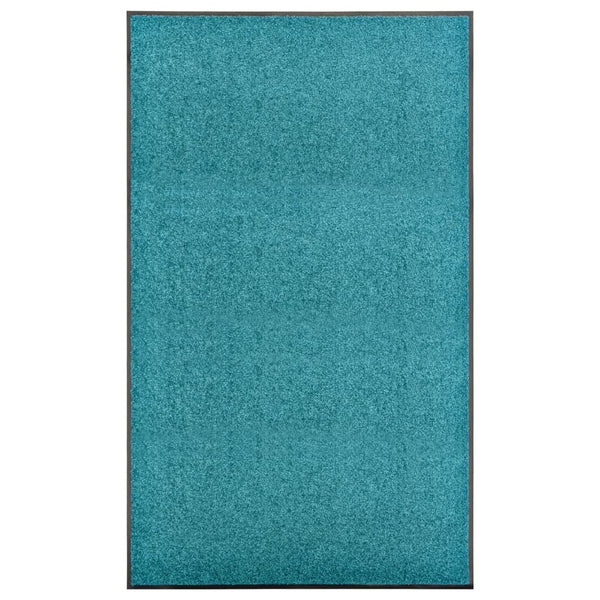 vidaXL Washable Doormat Cyan 90x150 cm
