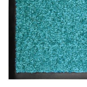 vidaXL Washable Doormat Cyan 90x150 cm
