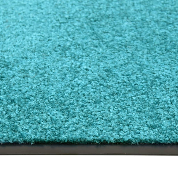 vidaXL Washable Doormat Cyan 90x150 cm
