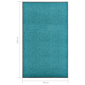 vidaXL Washable Doormat Cyan 90x150 cm