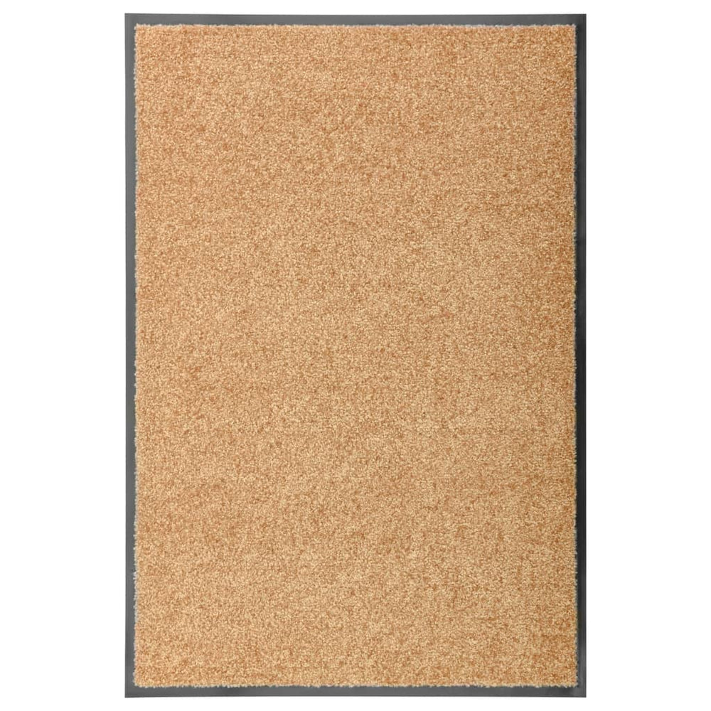 vidaXL Washable Doormat Cream 60x90 cm