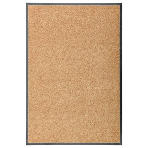 vidaXL Washable Doormat Cream 60x90 cm