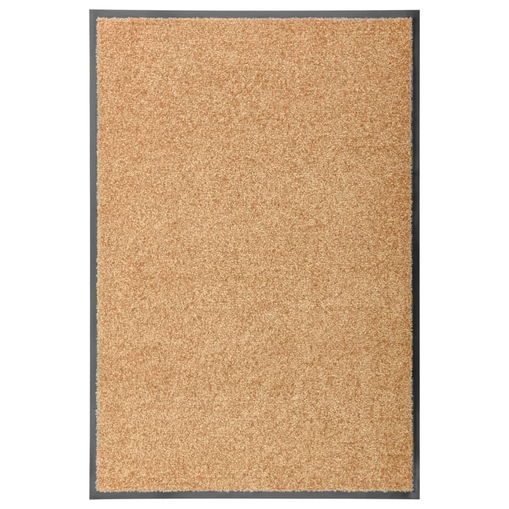 vidaXL Washable Doormat Cream 60x90 cm