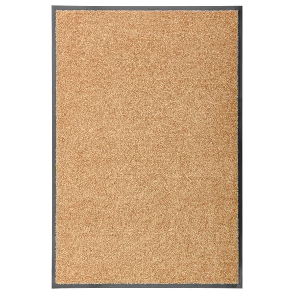 vidaXL Washable Doormat Cream 60x90 cm