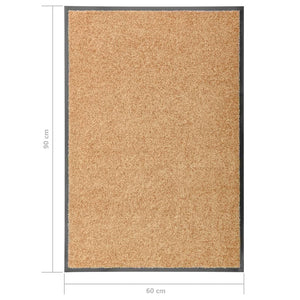 vidaXL Washable Doormat Cream 60x90 cm
