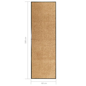 vidaXL Washable Doormat Cream 60x180 cm
