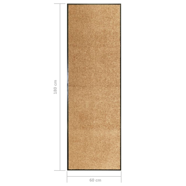 vidaXL Washable Doormat Cream 60x180 cm