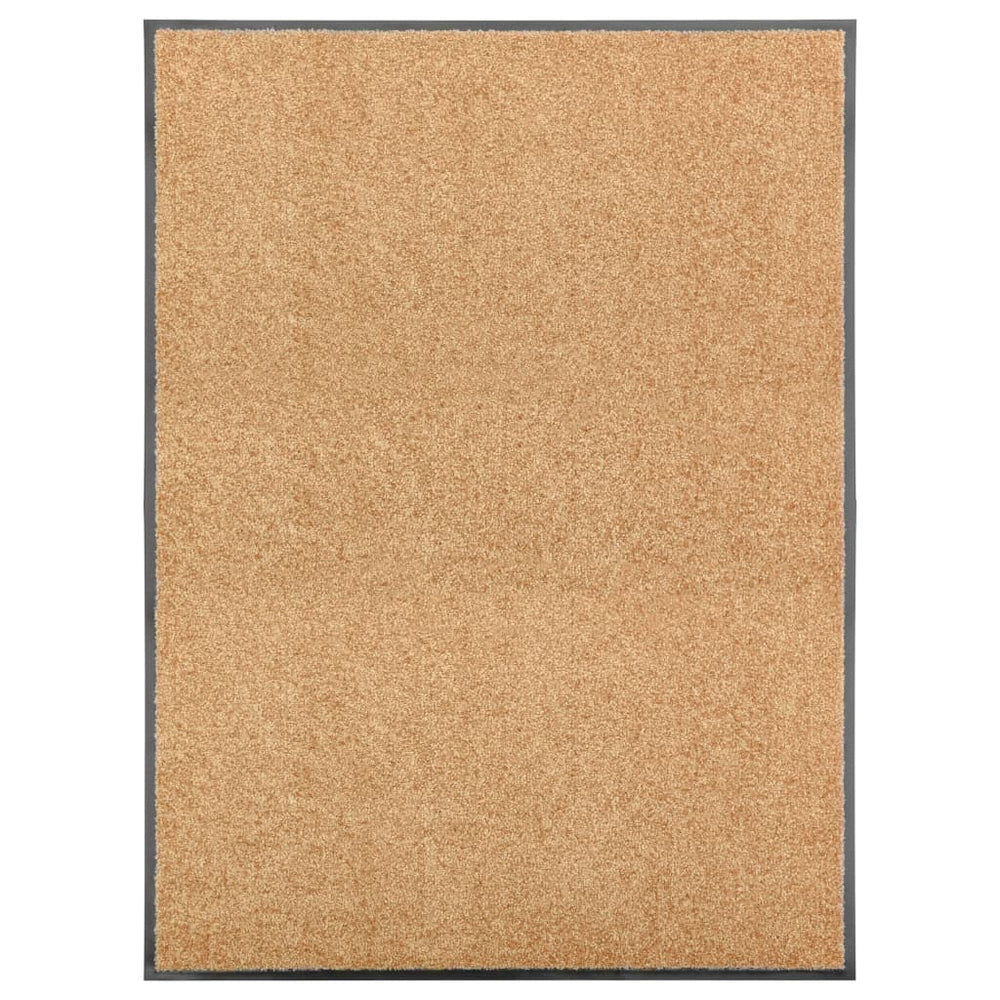 vidaXL Washable Doormat Cream 90x120 cm