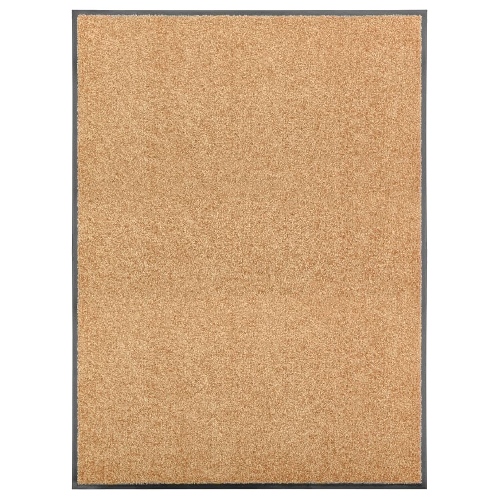 vidaXL Washable Doormat Cream 90x120 cm