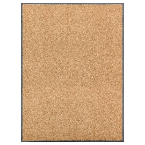 vidaXL Washable Doormat Cream 90x120 cm