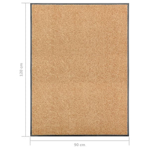 vidaXL Washable Doormat Cream 90x120 cm