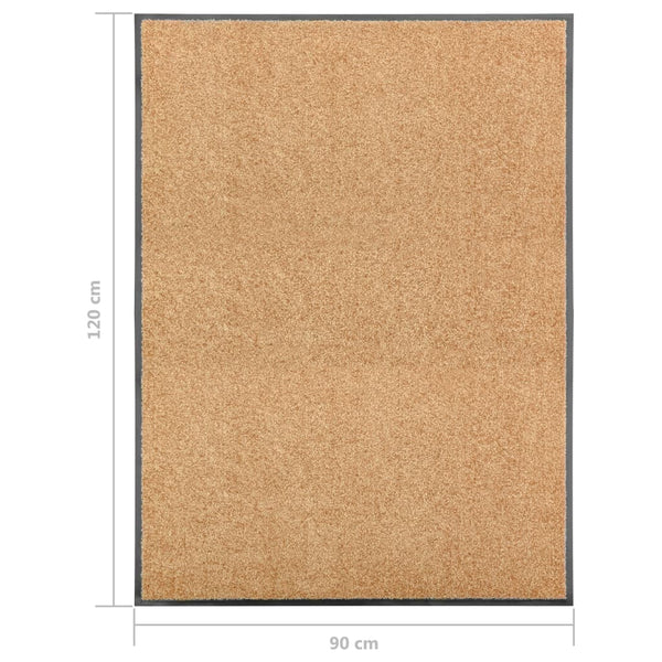 vidaXL Washable Doormat Cream 90x120 cm