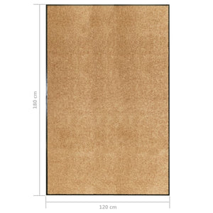 vidaXL Washable Doormat Cream 120x180 cm