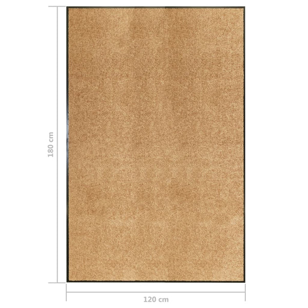 vidaXL Washable Doormat Cream 120x180 cm