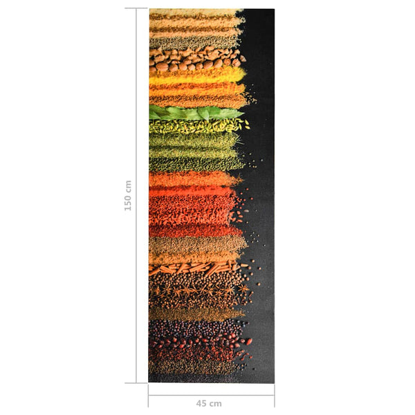 vidaXL Washable Kitchen Mat Spices 45x150 cm