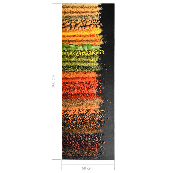 vidaXL Kitchen Floor Mat Washable Spices 60x180 cm