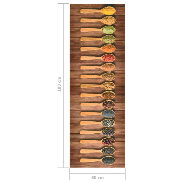 vidaXL Kitchen Floor Mat Washable Spoons 60x180 cm